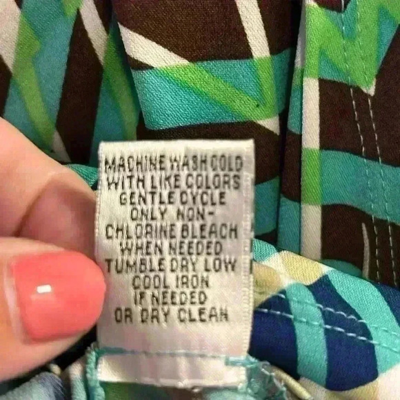 Donna Morgan Women's Knee Length Dress Size 6 Multicolor Chevron Geometric - Picture 7 of 13